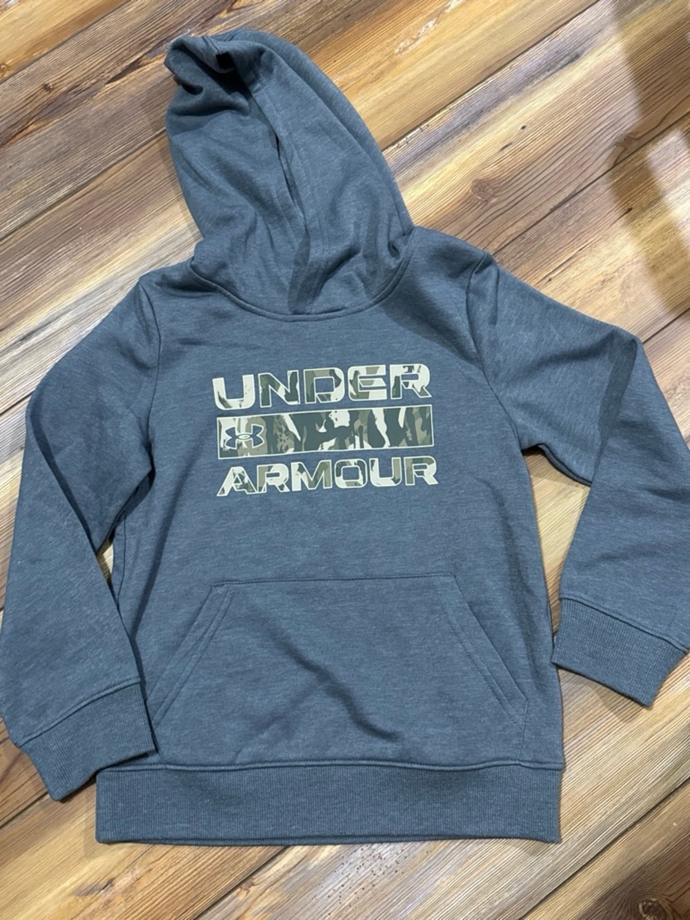 Under Armour Kids' Gray Camo Logo Hoodie